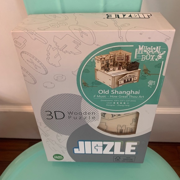New Open Box Jigzle Old Shanghai 3D Wooden Music Box Puzzle - Picture 3 of 7